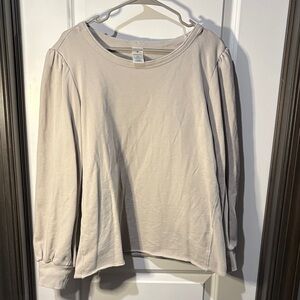 Women's Cream Puff-Sleeve Sweatshirt - Cream